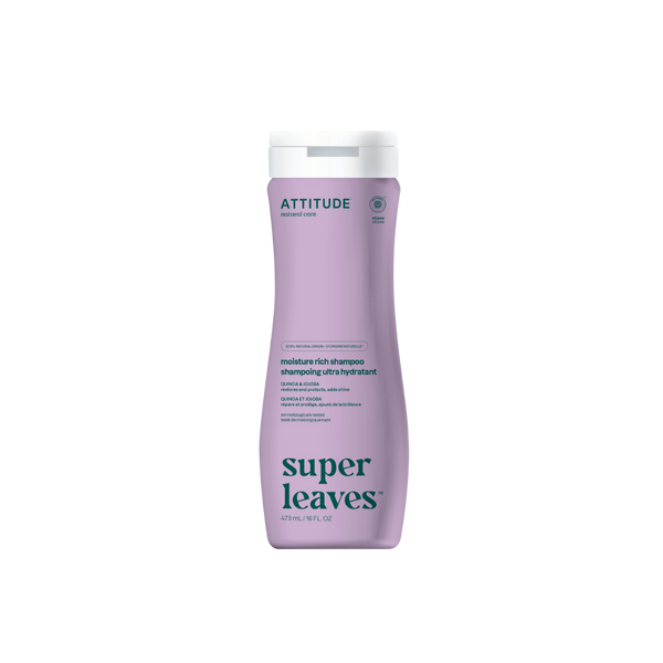 Super leaves: Shampoo Moisture Rich- Restores and protects, adds shine 16 FL. OZ. (473mL)