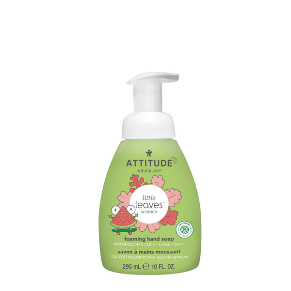 little leaves: Foaming Hand Soap for Kids- Watermelon & Coco 10 FL. OZ. (295 mL)